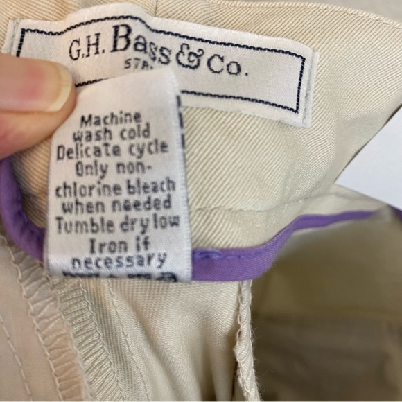 GH Bass & Co Pale Taupe Straight leg Stretch Pants Pockets Size 8 NWT - Picture 2 of 10